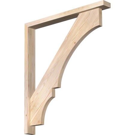 Ekena Millwork Balboa Block Smooth Bracket w/ Offset Brace, Douglas Fir, 3 1/2"W x 32"D x 36"H BKT0402X32X36BOA05SDF